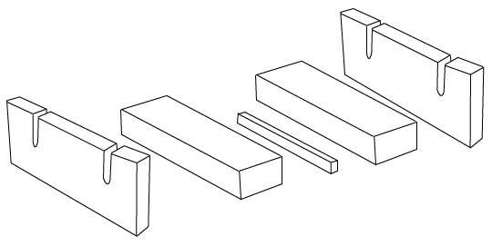 primitive wooden alignment jig